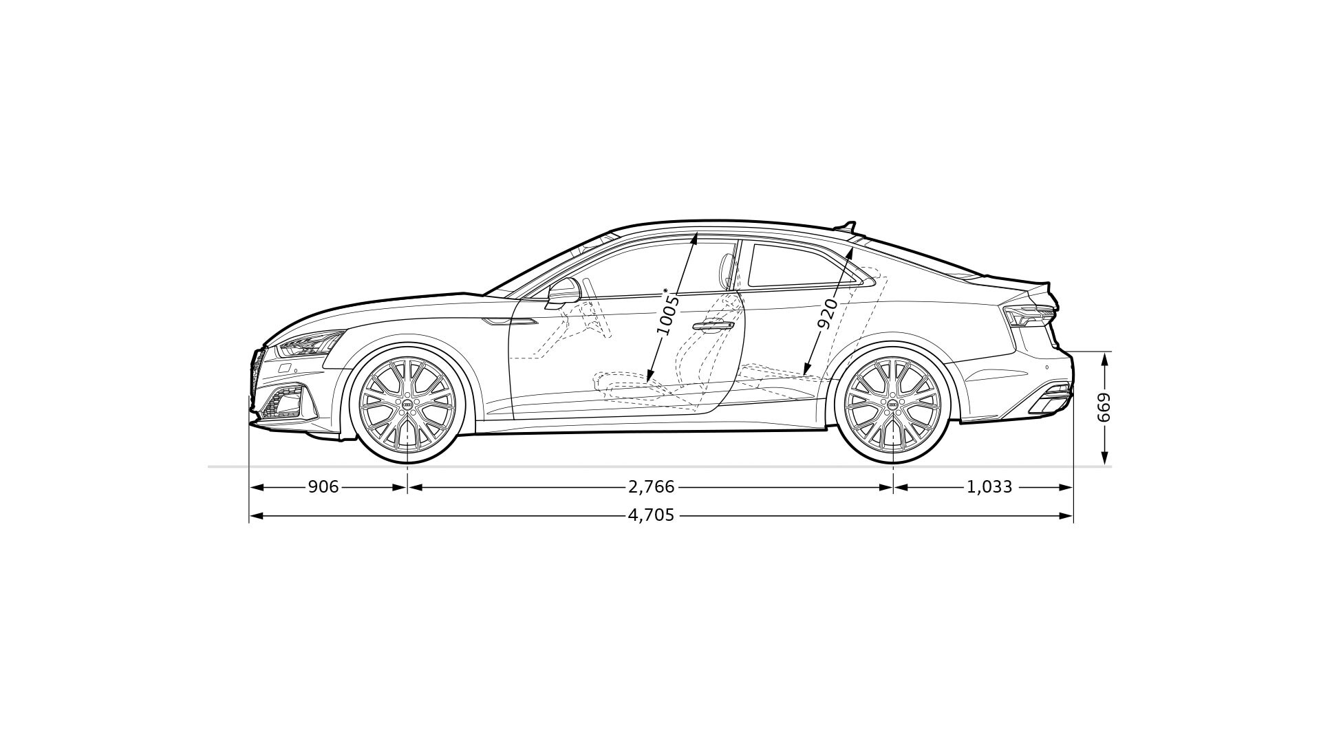 Side view Audi A5 Coupé