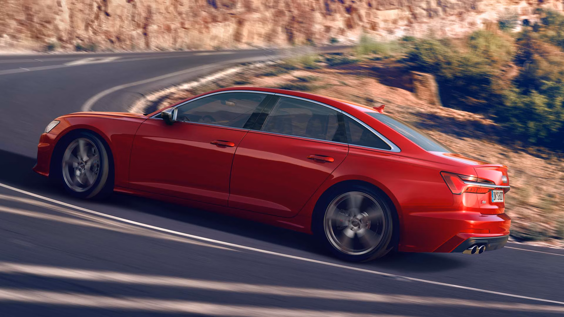 Dynamic Side view Audi S6 Sedan