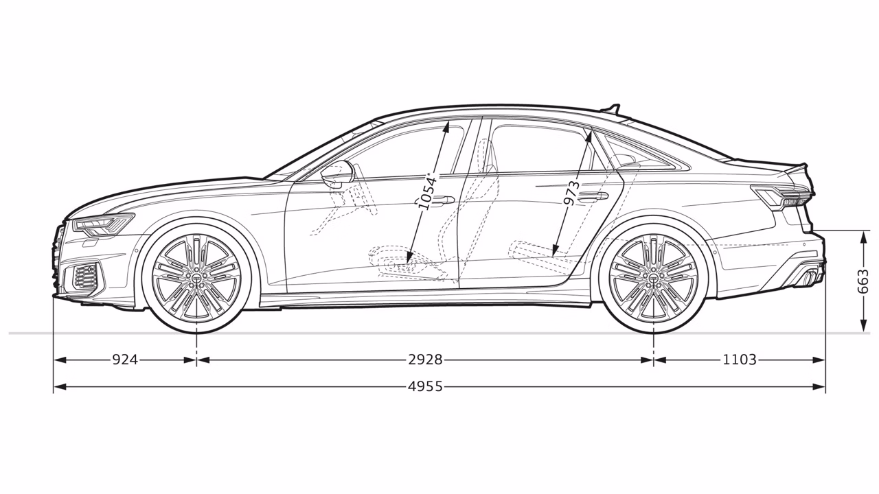 Side view Audi S6 sedan